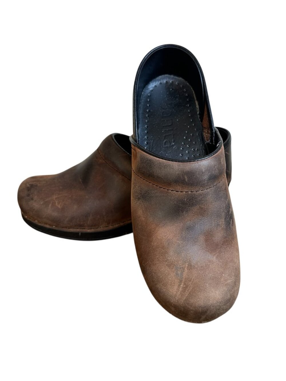 Sanita Suede Clogs Shoes Slip On Brown Size 38 Nursing ~ US Size 7.5 Women's